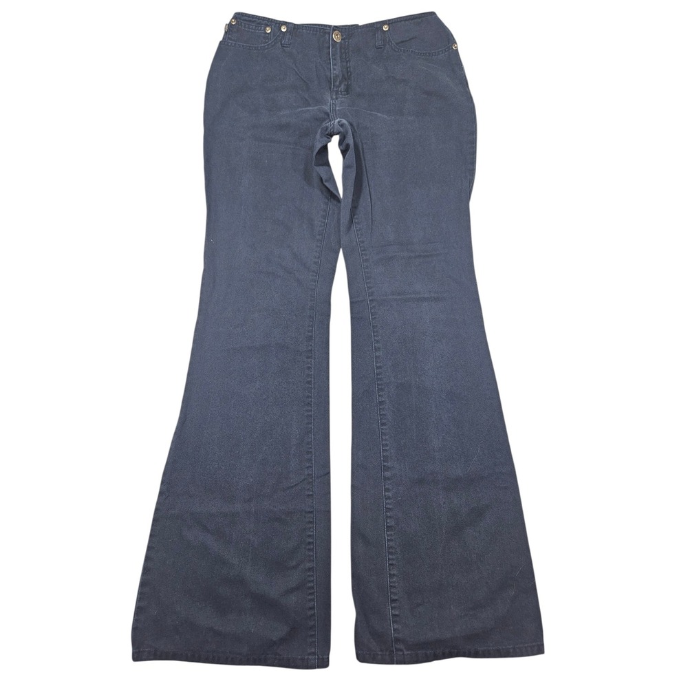 VTG Aeropostale Y2K Low Rise Flare Leg Pants Navy Blue Cotton Sz 5/6L